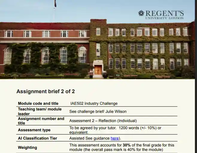 Submit an individual critical reflective analysis about what you have personally learned during the challenge and how this has contributed to your professional development. You will critically reflect on your role in the challenge